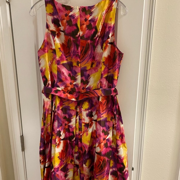 Evan Picone Floral Pleated Fit Flare Dress - Picture 5 of 5